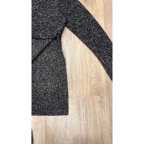 Athleta Gray Black Marled Wool Blend V Neck High Low Tunic Sweater L - Picture 8 of 12